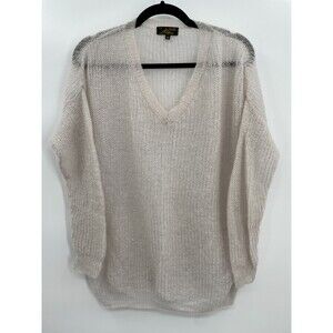 LE MONT SAINT MICHEL Superkid Mohair Wool Blend Beige Semisheer Sweater Size XS